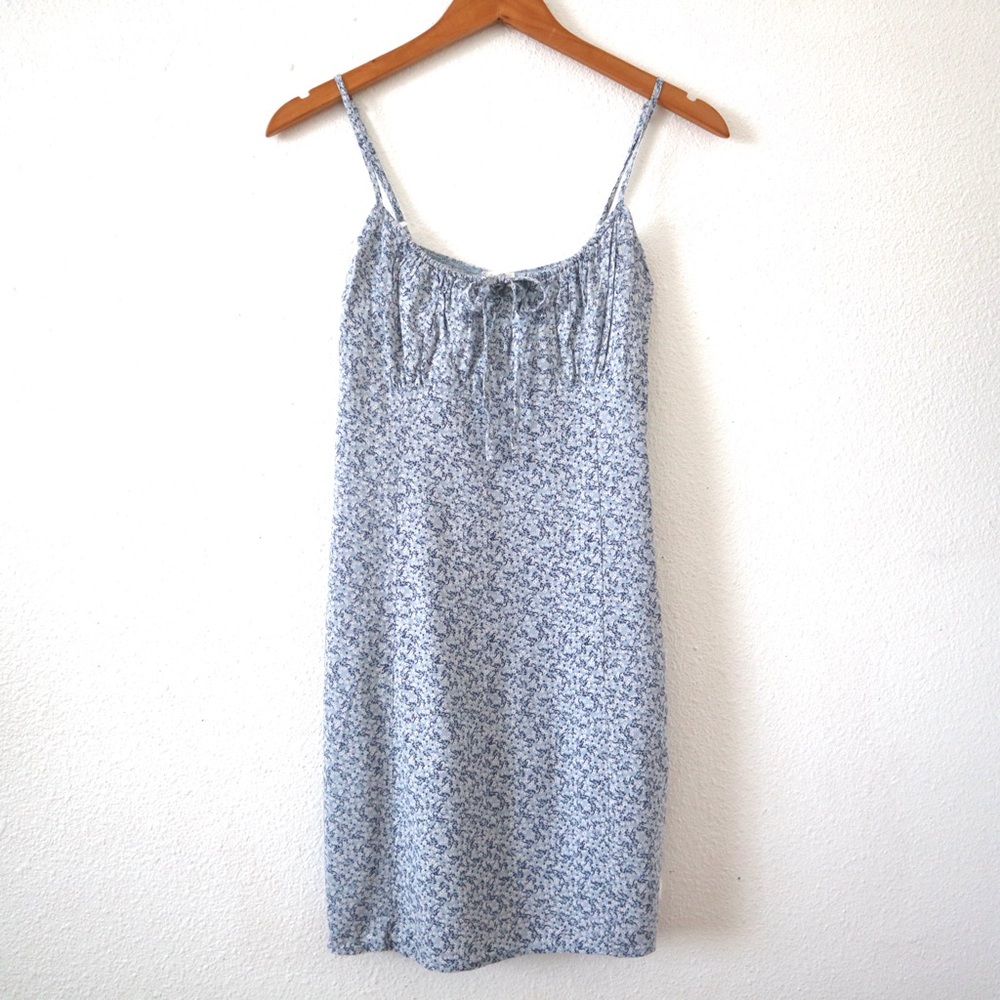 Brandy Melville Light Blue Floral Mini Dress